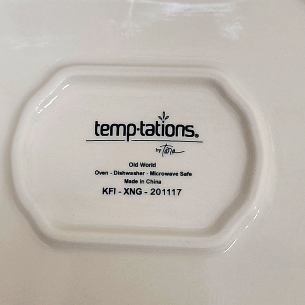 Temp-tations Old World Taupe Platter Tray w/ Gift Box 💥NWB - Picture 2 of 4